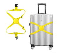Figure Eight - Correas de equipaje entrecruzadas con bandas elásticas y hebilla de liberación rápida para sujetar de forma segura bolsas de lona y maletas (amarillo)