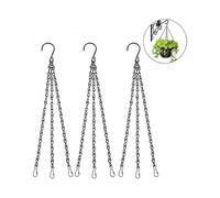 Figure Eight Flower Basket Hanging Iron Chain, Black, Set of 3