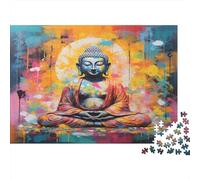 Figure of The Buda，Temple Puzzles 1000 Piezas Sin Polvo De Papel Puzle Clásico Gimnasia Cerebral para Puzzle para Enmarcar como Conexión Familiar 38x26cm/1000pcs