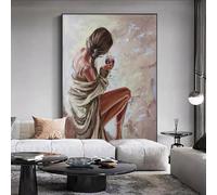 Figure Sexy Women Beach Oil Painting Print On The Canvas Abstract Boho Portrait Posters Wall Art Pictures For Home Decor 70x105cm（28x41inch) InternalFrame
