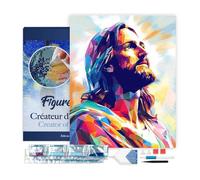 Figured'Art Diamond Painting Kit completo con marco - Cuadro 40x50cm de Pintura de Diamante - Bastidor montado - diamantes cuadrados - Gloria radiante de Jesús - 5D DIY Manualidades Adultos