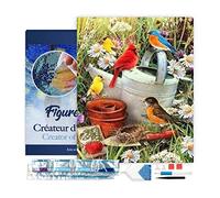 Figured'Art Diamond Painting Kit completo con marco - Cuadro 40x50cm de Pintura de Diamante - Bastidor montado - diamantes de imitación cuadrados - Aves en el Jardín - 5D DIY Manualidades Adultos