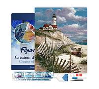 Figured'Art Diamond Painting Kit completo con marco - Cuadro 40x50cm de Pintura de Diamante - Bastidor montado - diamantes de imitación cuadrados - Mar - 5D DIY Manualidades Creativas Adultos