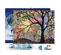 Figured'Art Diamond Painting Kit completo con marco - Cuadro 40x50cm de Pintura de Diamante - Bastidor montado - diamantes de imitación cuadrados - Árbol de la vida - 5D DIY Manualidades Adultos