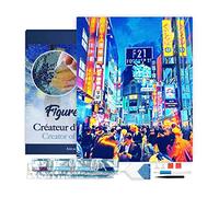 Figured'Art Diamond Painting Kit completo con marco - Cuadro 40x50cm de Pintura de Diamante - Bastidor montado - diamantes de imitación cuadrados - Tokyo shibuya - 5D DIY Manualidades Adultos