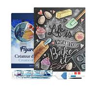 Figured'Art Diamond Painting Kit completo con marco - Cuadro 40x50cm de Pintura de Diamante - Bastidor montado - diamantes de imitación cuadrados - Muestra de cocina - 5D DIY Manualidades Adultos