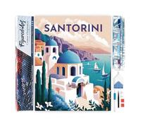 Figured'Art Diamond Painting Kit completo - Cuadro 40x50cm de Pintura de Diamante - Lienzo enrollado con diamantes cuadrados - Póster de viaje Santorini - 5D DIY Manualidades Adultos