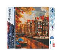 Figured'Art Diamond Painting Kit completo - Cuadro 40x50cm de Pintura de Diamante - Lienzo enrollado con diamantes cuadrados - Sol en Ámsterdam - 5D DIY Manualidades Adultos