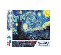 Figured'Art Diamond Painting Kit completo - Cuadro 40x50cm de Pintura de Diamante - Lienzo entero enrollado con diamantes de imitación cuadrados - Noche estrellada - Van Gogh - 5D DIY Manualidades