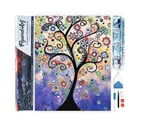 Figured'Art Diamond Painting Kit completo - Cuadro 40x50cm de Pintura de Diamante - Lienzo entero enrollado con diamantes de imitación cuadrados - Vitral del árbol - 5D DIY Manualidades Adultos