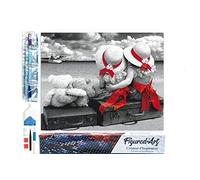 Figured'Art Diamond Painting Kit completo - Cuadro 40x50cm de Pintura de Diamante - Lienzo entero enrollado con diamantes de imitación cuadrados - Linda Pareja - 5D DIY Manualidades Creativas Adultos