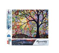 Figured'Art Diamond Painting Kit completo - Cuadro 40x50cm de Pintura de Diamante - Lienzo entero enrollado con diamantes de imitación cuadrados - Árbol de la vida - 5D DIY Manualidades Adultos