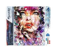 Figured'Art Diamond Painting Kit completo - Cuadro 40x50cm de Pintura de Diamante - Lienzo entero enrollado con diamantes de imitación cuadrados - Cara del diseño de las mujeres - 5D DIY Manualidades