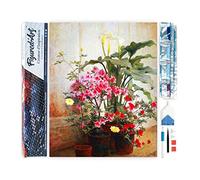 Figured'Art Diamond Painting Kit completo - Cuadro 40x50cm de Pintura de Diamante - Lienzo entero enrollado con diamantes cuadrados - Lado de un invernadero - George Cochran Lambdin - DIY Manualidades
