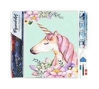 Figured'Art Diamond Painting Kit completo - Cuadro 40x50cm de Pintura de Diamante - Lienzo entero enrollado con diamantes de imitación cuadrados - Dibujo del unicornio - 5D DIY Manualidades Adultos