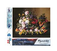 Figured'Art Diamond Painting Kit completo - Cuadro 40x50cm Pintura de Diamante - Lienzo entero enrollado con diamantes cuadrados - Los bodegones de flores y frutas - Severin Roesen - DIY Manualidades