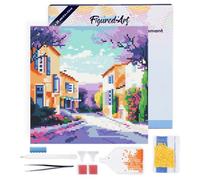 Figured'Art Mini Diamond Painting Kit completo con marco - 25x25cm Pintura de Diamante - Bastidor montado - diamantes redondos - Primavera en Provenza - 5D DIY Manualidades Creativas Adultos