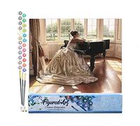 Figured'Art Pintar por Numeros Adultos Ambición de un pianista joven - Manualidades pintura acrilica Kit Cuadro DIY completo - 40x50cm sin bastidor