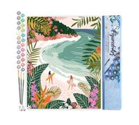 Figured'Art Pintar por Numeros Adultos Bahía tropical - Manualidades pintura acrilica Kit Cuadro DIY completo - 40x50cm sin bastidor