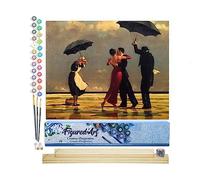 Figured'Art Pintar por Numeros Adultos Bailarines Retro - Manualidades pintura acrilica Kit Cuadro DIY completo - 40x50cm monta tu propio bastidor