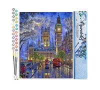 Figured'Art Pintar por Numeros Adultos Big Ben De Londres - Manualidades pintura acrilica Kit Cuadro DIY completo - 40x50cm sin bastidor