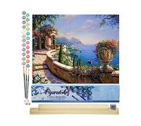 Figured'Art Pintar por Numeros Adultos Camino En La Playa Larga - Manualidades pintura acrilica Kit Cuadro DIY completo - 40x50cm monta tu propio bastidor
