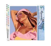 Figured'Art Pintar por Numeros Adultos Chica besada por el sol - Manualidades pintura acrilica Kit Cuadro DIY completo - 40x50cm sin bastidor
