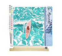 Figured'Art Pintar por Numeros Adultos Chica entre las olas - Manualidades pintura acrilica Kit Cuadro DIY completo - 40x50cm monta tu propio bastidor