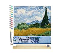 Figured'Art Pintar por Numeros Adultos Cielo De Van Gogh - Manualidades pintura acrilica Kit Cuadro DIY completo - 40x50cm monta tu propio bastidor