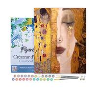 Figured'Art Pintar por Numeros Adultos con marco Gustav Klimt - Manualidades pintura acrilica Kit Cuadro DIY completo - 40x50cm con bastidor montado