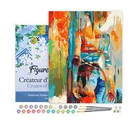 Figured'Art Pintar por Numeros Adultos con marco La belleza de los colores - Manualidades pintura acrilica Kit Cuadro DIY completo - 40x50cm con bastidor montado