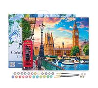 Figured'Art Pintar por Numeros Adultos con marco Londres en la primavera - Manualidades pintura acrilica Kit Cuadro DIY completo - 40x50cm con bastidor montado