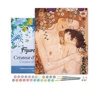 Figured'Art Pintar por Numeros Adultos con marco Madre Y Hijo - Manualidades pintura acrilica Kit Cuadro DIY completo - 40x50cm con bastidor montado