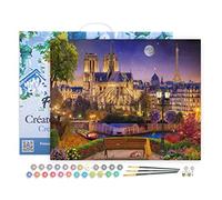 Figured'Art Pintar por Numeros Adultos con marco Notre Dame En París - Manualidades pintura acrilica Kit Cuadro DIY completo - 40x50cm con bastidor montado