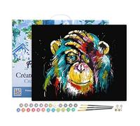 Figured'Art Pintar por Numeros Adultos con marco Orangután Pop Art - Manualidades pintura acrilica Kit Cuadro DIY completo - 40x50cm con bastidor montado