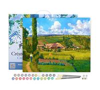Figured'Art Pintar por Numeros Adultos con marco Pausscape - Camille Pissarro - Manualidades pintura acrilica Kit Cuadro DIY completo - 40x50cm con bastidor montado
