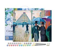 Figured'Art Pintar por Numeros Adultos con marco Rue de Paris, Tiempo de lluvia - Gustave Caillebotte - Manualidades pintura acrilica Kit Cuadro DIY completo - 40x50cm con bastidor montado
