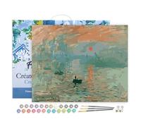 Figured'Art Pintar por Numeros Adultos con marco Sol Naciente Impresión - Manualidades pintura acrilica Kit Cuadro DIY completo - 40x50cm con bastidor montado