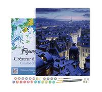 Figured'Art Pintar por Numeros Adultos con marco Techos - Manualidades pintura acrilica Kit Cuadro DIY completo - 40x50cm con bastidor montado