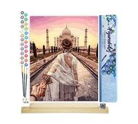 Figured'Art Pintar por Numeros Adultos Dáme la mano en India - Manualidades pintura acrilica Kit Cuadro DIY completo - 40x50cm monta tu propio bastidor