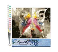 Figured'Art Pintar por Numeros Adultos El Efecto Mariposa - Manualidades pintura acrilica Kit Cuadro DIY completo - 40x50cm sin bastidor