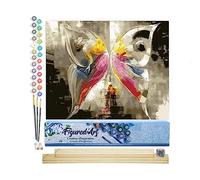 Figured'Art Pintar por Numeros Adultos El Efecto Mariposa - Manualidades pintura acrilica Kit Cuadro DIY completo - 40x50cm monta tu propio bastidor