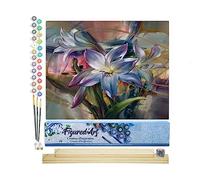 Figured'Art Pintar por Numeros Adultos Flores De Esperanza - Manualidades pintura acrilica Kit Cuadro DIY completo - 40x50cm monta tu propio bastidor