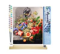Figured'Art Pintar por Numeros Adultos Flores y fruta - Herman Henstenburgh - Manualidades pintura acrilica Kit Cuadro DIY completo - 40x50cm monta tu propio bastidor