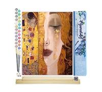Figured'Art Pintar por Numeros Adultos Gustav Klimt - Manualidades pintura acrilica Kit Cuadro DIY completo - 40x50cm monta tu propio bastidor