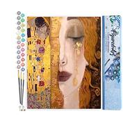 Figured'Art Pintar por Numeros Adultos Gustav Klimt - Manualidades pintura acrilica Kit Cuadro DIY completo - 40x50cm sin bastidor