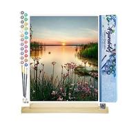 Figured'Art Pintar por Numeros Adultos Lago en calma - Manualidades pintura acrilica Kit Cuadro DIY completo - 40x50cm monta tu propio bastidor