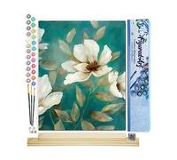 Figured'Art Pintar por Numeros Adultos Loto Blanco 1 - Manualidades pintura acrilica Kit Cuadro DIY completo - 40x50cm monta tu propio bastidor