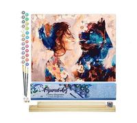 Figured'Art Pintar por Numeros Adultos Muchacha Brillante Con Los Animales - Manualidades pintura acrilica Kit Cuadro DIY completo - 40x50cm monta tu propio bastidor