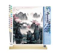 Figured'Art Pintar por Numeros Adultos País Rico En Belleza - Manualidades pintura acrilica Kit Cuadro DIY completo - 40x50cm monta tu propio bastidor
